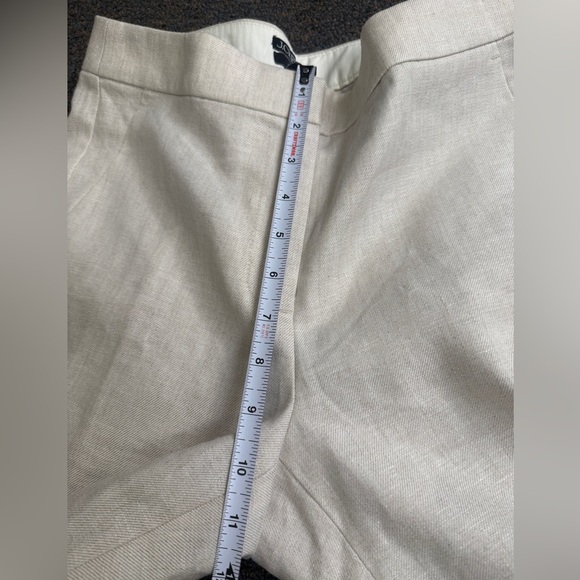 J Crew $118 'Kate' Woman's 6P Flax Capri Linen Blend Lined Tan Pant Summer - Picture 7 of 9